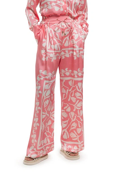 Shop River Island Floral Scarf Print Palazzo Pants In Coral