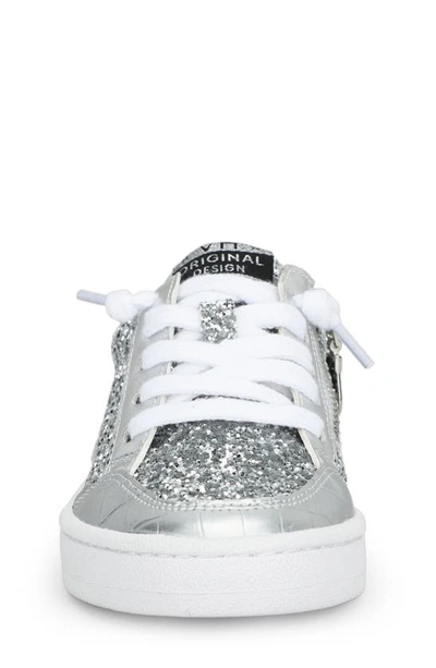 Shop Vintage Havana Kids' Halee Low Top Sneaker In Washed Silver Croco