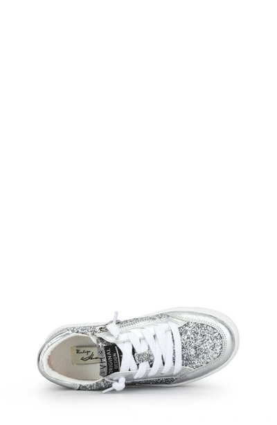 Shop Vintage Havana Kids' Halee Low Top Sneaker In Washed Silver Croco