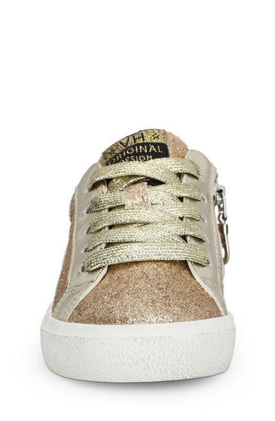 Vintage Havana Kids' Isabel Metallic Leather & Genuine Calf Hair Sneaker In Rose Gold Glitter Multi