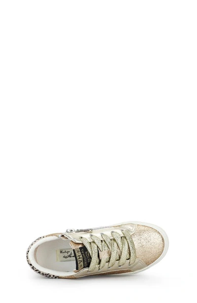 Vintage Havana Kids' Isabel Metallic Leather & Genuine Calf Hair Sneaker In Rose Gold Glitter Multi