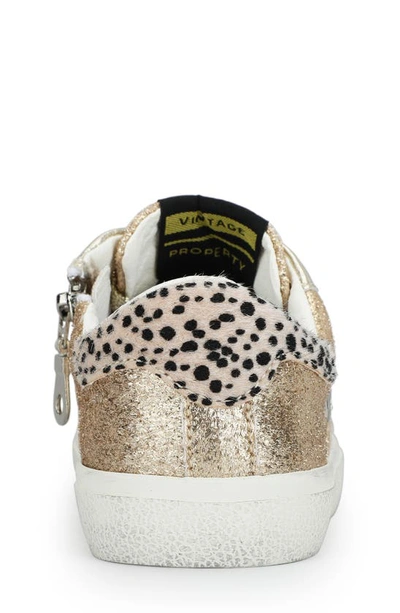 Vintage Havana Kids' Isabel Metallic Leather & Genuine Calf Hair Sneaker In Rose Gold Glitter Multi