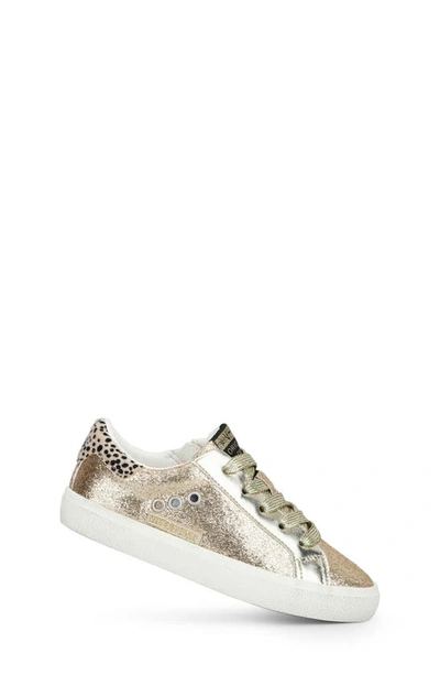 Vintage Havana Kids' Isabel Metallic Leather & Genuine Calf Hair Sneaker In Rose Gold Glitter Multi