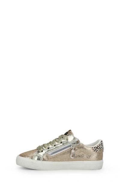 Vintage Havana Kids' Isabel Metallic Leather & Genuine Calf Hair Sneaker In Rose Gold Glitter Multi
