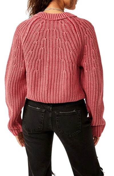 Shop Free People Sweet Nothing Cotton Cardigan In Cherry