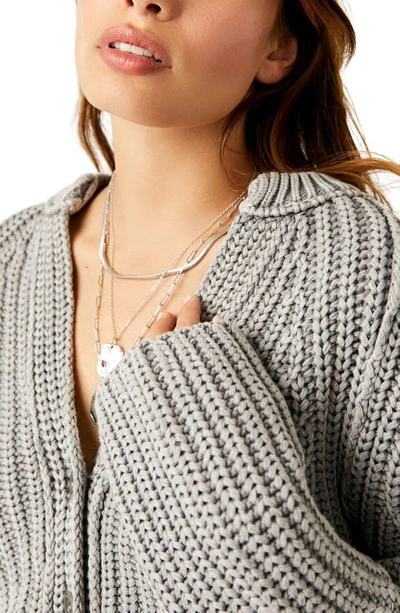 Shop Free People Sweet Nothing Cotton Cardigan In Tungsten