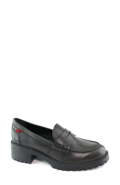 Shop Marc Joseph New York Camden Street Lug Sole Penny Loafer In Graphite Brushed Napa