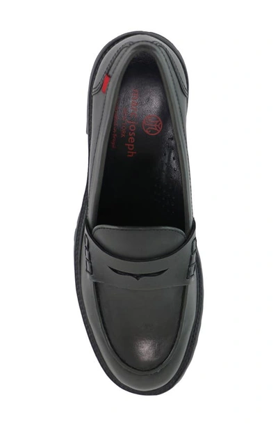 Shop Marc Joseph New York Camden Street Lug Sole Penny Loafer In Graphite Brushed Napa