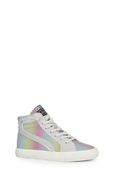 Shop Vintage Havana Kids' Tai Rhinestone Rainbow Sneaker In Radiant/glitter Multi