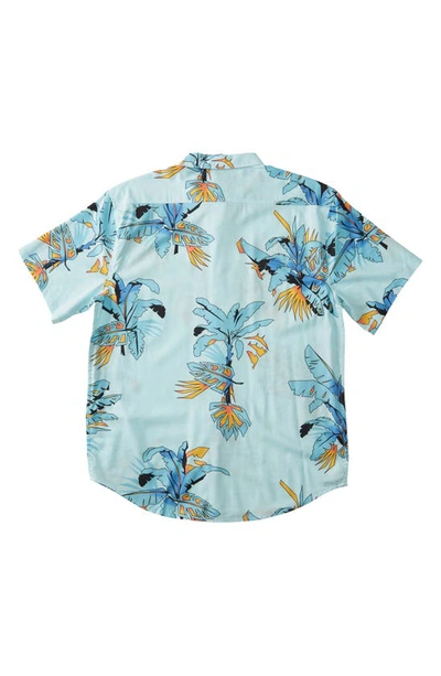 Shop Billabong Kids' Sundays Short Sleeve Button-up Shirt In Coastal