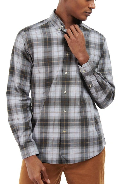 Shop Barbour Wetheram Tailored Fit Button-down Shirt In Greystone
