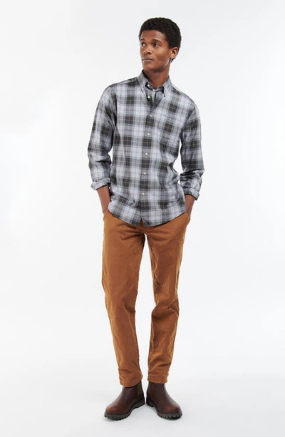 Shop Barbour Wetheram Tailored Fit Button-down Shirt In Greystone