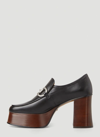 Shop Gucci Women Horsebit Platform Loafers In Black