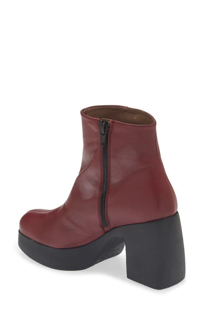 Shop Wonders Lightweight Fashion Suede Boot In Burgundy Leather