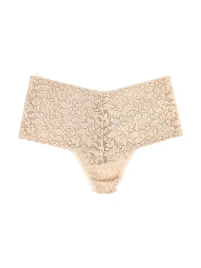 Shop Hanky Panky Retro Lace Thong Chai In Brown