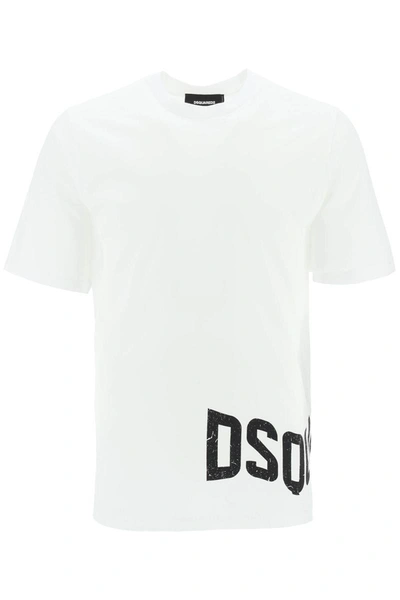Shop Dsquared2 D2 Slouch T-shirt In White
