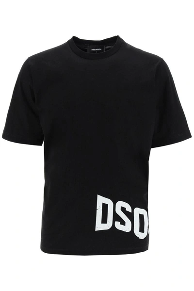 Shop Dsquared2 D2 Slouch T-shirt In Black
