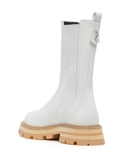 Shop Ermanno Scervino Off- Biker Ankle Boots In White