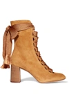 CHLOÉ Lace-up suede boots