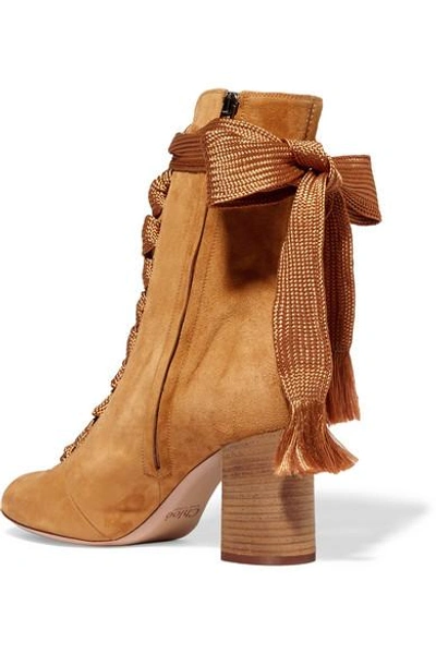 Shop Chloé Lace-up Suede Boots