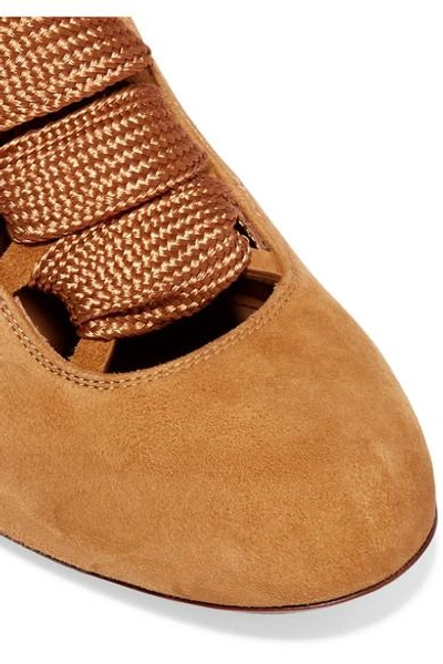 Shop Chloé Lace-up Suede Boots