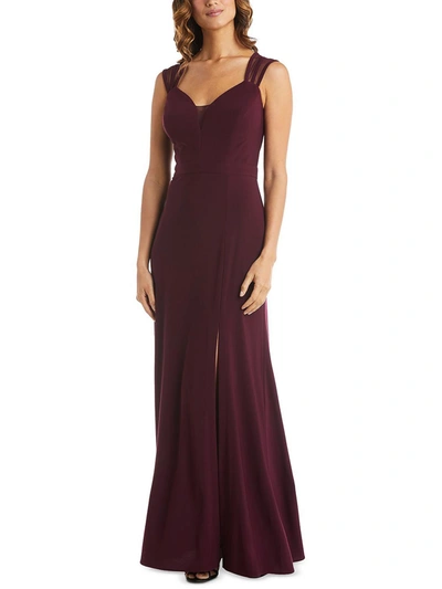 Shop Nw Nightway Womens Mesh Maxi Evening Dress In Red