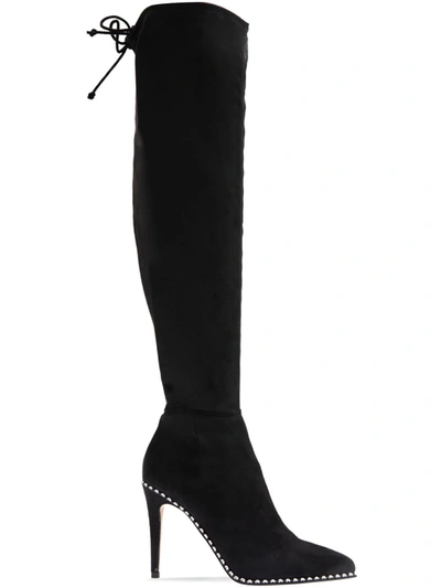 Bcbgeneration Hilanda Womens Faux Leather Pointed Over-the-knee Boots In Black