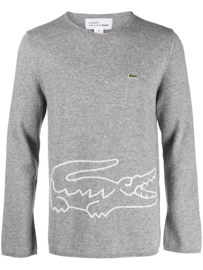 Shop Comme Des Garçons Wool Sweater In Grey