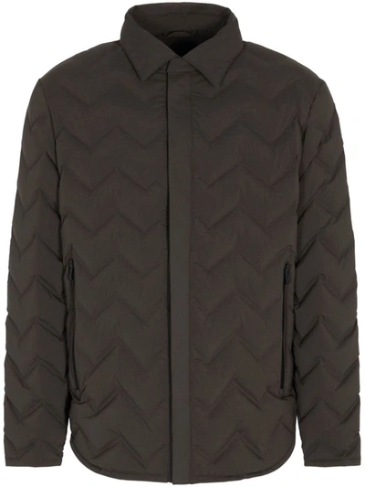 Shop Emporio Armani Ea7  Padded Quilted Jacket In Green
