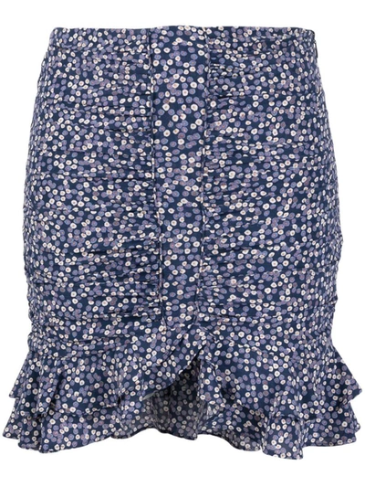 Shop Isabel Marant Milendi Silk Mini Skirt In Blue
