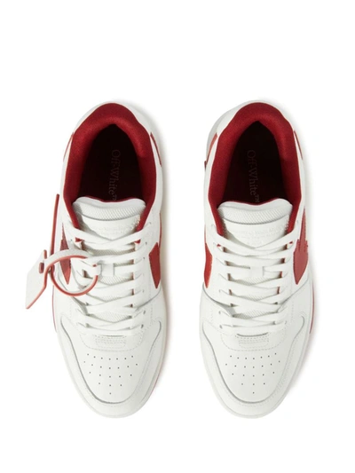 Shop Off-white Out Of Office Leather Sneakers In Bordeaux