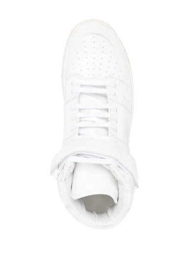 Shop Saint Laurent Lax Leather Sneakers In White