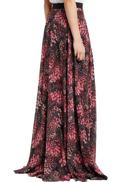 Shop Giambattista Valli Printed Silk-georgette Maxi Skirt