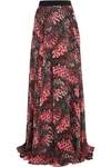 GIAMBATTISTA VALLI Printed silk-georgette maxi skirt