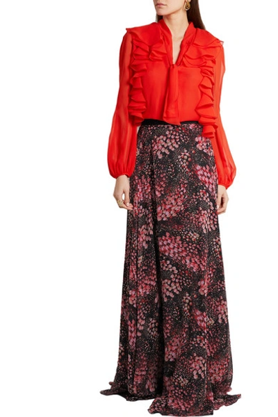 Shop Giambattista Valli Printed Silk-georgette Maxi Skirt