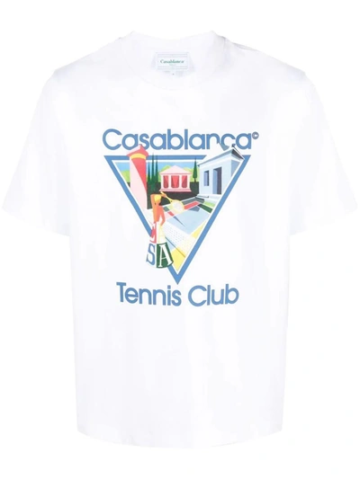 Shop Casablanca T-shirt La Joueuse In White