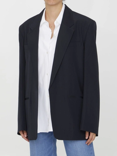 Shop Alexander Wang Combo Blazer With Collar In Black
