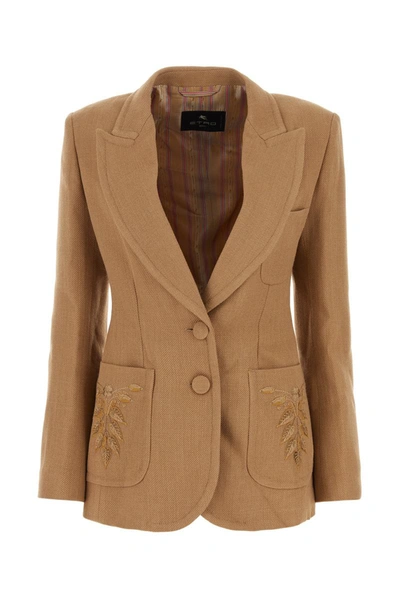 Shop Etro Jackets And Vests In Beige