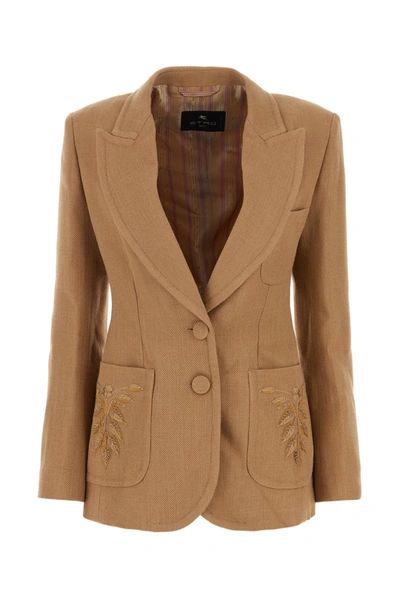 Etro Two-button Jacket In Beige