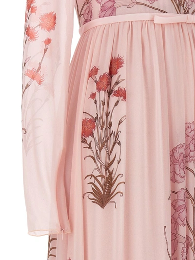 Shop Giambattista Valli 'mini Carnation Bouquets' Long Dress In Pink