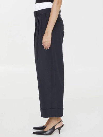 Shop Alexander Wang Layered Tailored Trousers In Black