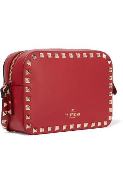 Shop Valentino The Rockstud Leather Shoulder Bag