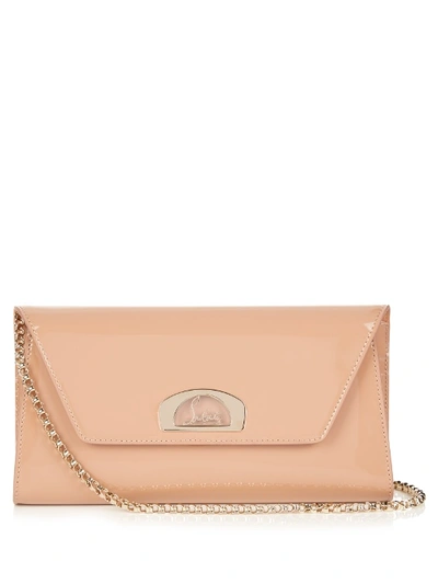 Christian Louboutin Vero Dodat Patent Leather Clutch - Beige In Nude