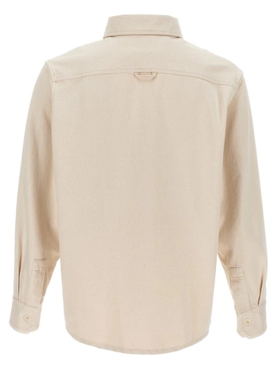 Apc A. P.c. Surchemise Basile Brodee Poitrine Overshirt Bae S In Beige