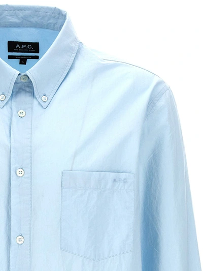 Shop Apc A.p.c. 'edouard' Shirt In Light Blue