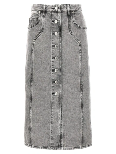 Shop Isabel Marant Étoile 'vandy' Skirt In Gray