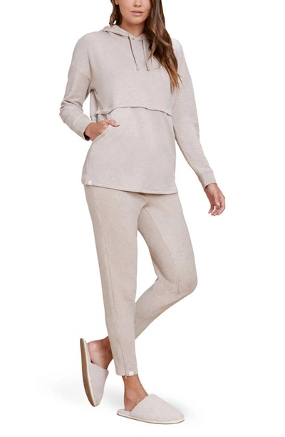 Shop Barefoot Dreams ® Fleece Luxe Pullover Hoodie In He Oatmeal