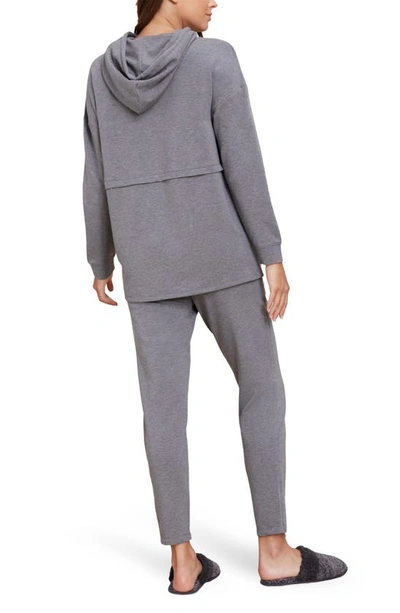 Shop Barefoot Dreams ® Fleece Luxe Pullover Hoodie In He Medium Gray