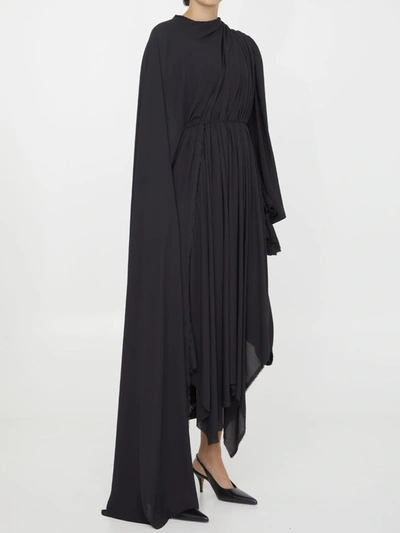 Shop Balenciaga Technical Crèpe Dress In Black