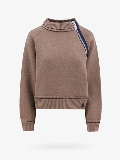 Shop Sacai Sweater In Beige